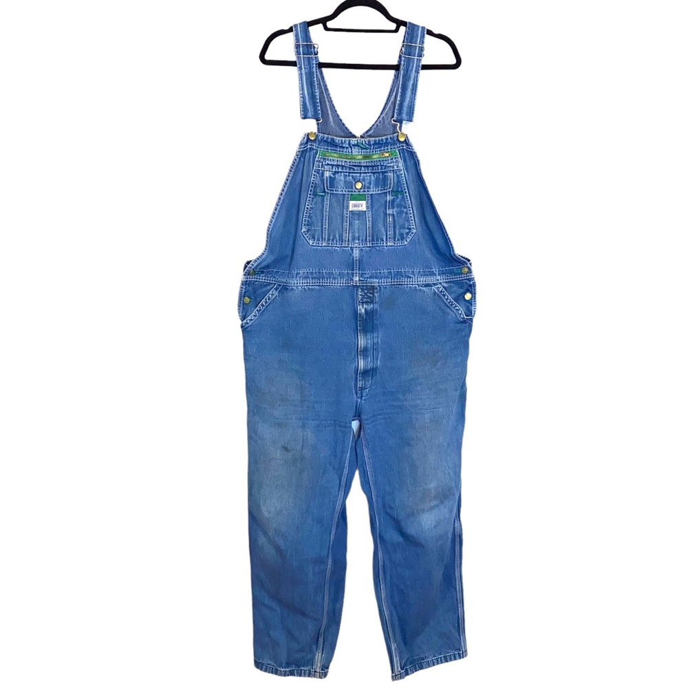 Liberty Bib Overalls Mens Waist Size 44 Inseam 30 Cargo Leg Pockets